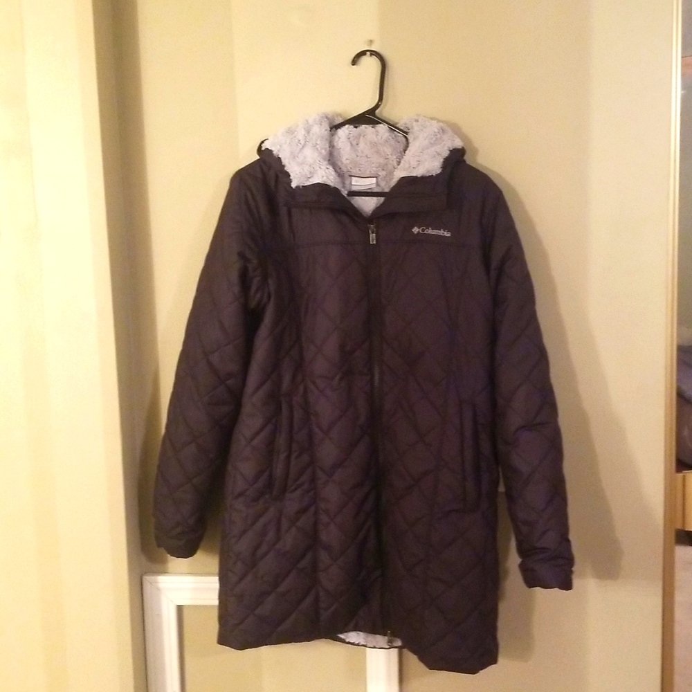 Womens Blk/Gray Columbia Copper Quilted Jacket, L